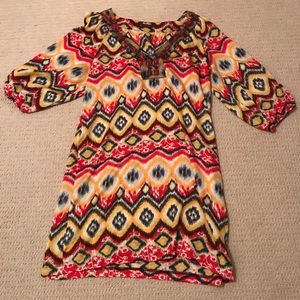 Multi-colored silk tunic